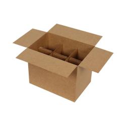 25x17x20 cm Seperatörlü Bardak Kolisi - Kraft - 6 Gözlü