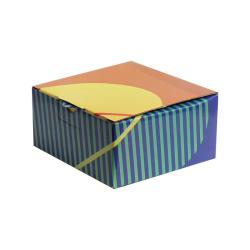 13,5x13,5x6,5 cm Desenli Kutu Turuncu Sarı Yeşil