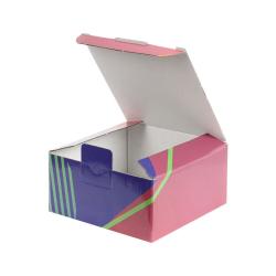 13,5x13,5x6,5 cm Desenli Kutu Bordo Lacivert Yeşil