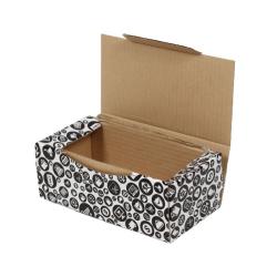 22,5x12x8 cm Kutu Siyah Desenli