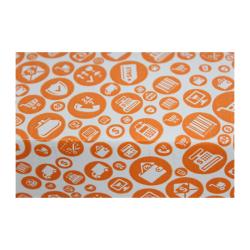 22,5x12x8 cm Kutu Turuncu Desenli