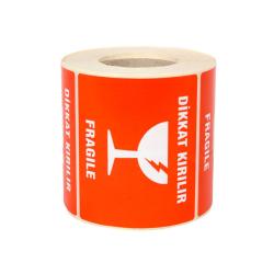 Dikkat Kırılır Etiketi 7x8 cm 500 adet