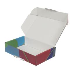 24x16,5x6 cm Hazır Kilitli Kutu Mavi-Yeşil Renk Desenli