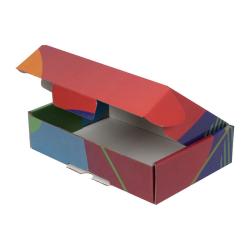 24x16,5x6 cm Hazır Kilitli Kutu Mavi-Yeşil Renk Desenli