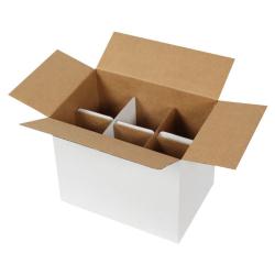 25x17x17 cm Seperatörlü Bardak Kutusu - Beyaz - 6 Gözlü