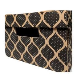 35x27x18cm Siyah Kutu - Kilitli Kutu Kraft